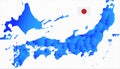 Map of Japan and flag on transparent background. No text Royalty Free Stock Photo