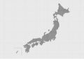 Map of Japan. Gray mosaic pattern. Vector illustration.