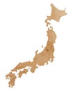 map of Japan on old brown grunge paper Royalty Free Stock Photo