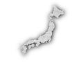 Map of Japan on old linen Royalty Free Stock Photo