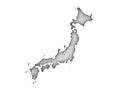 Map of Japan on old linen Royalty Free Stock Photo