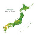 Map of Japan, paint spattering texture Royalty Free Stock Photo