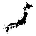 Map of Japon icon black color illustration flat style simple image