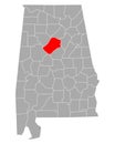 Map of Jefferson in Alabama