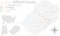 Map of Jefferson County in Alabama