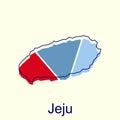 Map of Jeju high detailed political map. South Korea Vector illustration design template