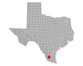 Map of Jim Hogg in Texas Royalty Free Stock Photo