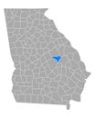 Map of Johnson in Georgia