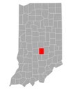 Map of Johnson in Indiana
