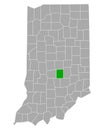 Map of Johnson in Indiana