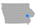 Map of Johnson in Iowa