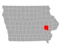 Map of Johnson in Iowa