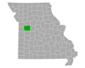 Map of Johnson in Missouri