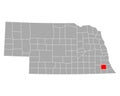 Map of Johnson in Nebraska