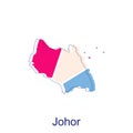 Map of Johor vector design template