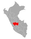 Map of Junin in Peru