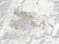 Map of Kabul, streets. Satellite view. Afghanistan. Asia. Mountains and relief. Airport Royalty Free Stock Photo