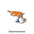 Map of Kahramanmaras Province of Turkey, illustration vector Design Template, suitable for your company, geometric logo design