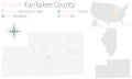 Map of Kankakee County in Illinois Royalty Free Stock Photo