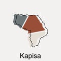 Map of Kapisa modern geometric logo, Abstract, designs concept, logo, logotype element for template