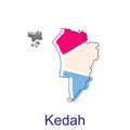 Map of Kedah vector design template