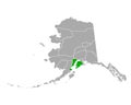 Map of Kenai Peninsula in Alaska