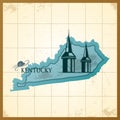 Map of kentucky state. Vector illustration decorative background design