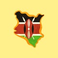 Kenya - Map colored with Kenyan flag