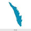 map of Kerala is a state of India with districts Royalty Free Stock Photo