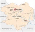 Map of Kharkiv Oblast Royalty Free Stock Photo