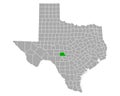 Map of Kimble in Texas Royalty Free Stock Photo