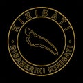 Map of Kiribati, Golden Stamp Black Background