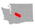Map of Kittitas in Washington Royalty Free Stock Photo