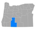 Map of Klamath in Oregon