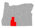 Map of Klamath in Oregon