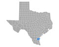 Map of Kleberg in Texas Royalty Free Stock Photo