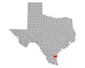 Map of Kleberg in Texas Royalty Free Stock Photo