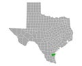 Map of Kleberg in Texas Royalty Free Stock Photo