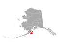 Map of Kodiak Island in Alaska