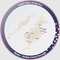 Map of Kodiak Island Borough in Alaska