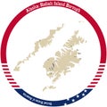 Map of Kodiak Island Borough in Alaska, USA.