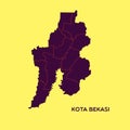 map of kota bekasi. Vector illustration decorative design