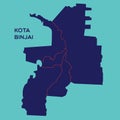 map of kota binjai. Vector illustration decorative design