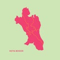 map of kota bogor. Vector illustration decorative design