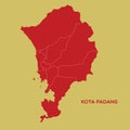 map of kota padang. Vector illustration decorative design