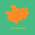 map of kota palembang. Vector illustration decorative design