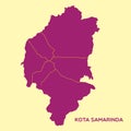 map of kota samarinda. Vector illustration decorative design