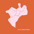 map of kota tebing tinggi. Vector illustration decorative design Royalty Free Stock Photo