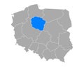 Map of Kujawsko-pomorskie in Poland