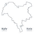 Map of Kyiv - the capital of Ukraine